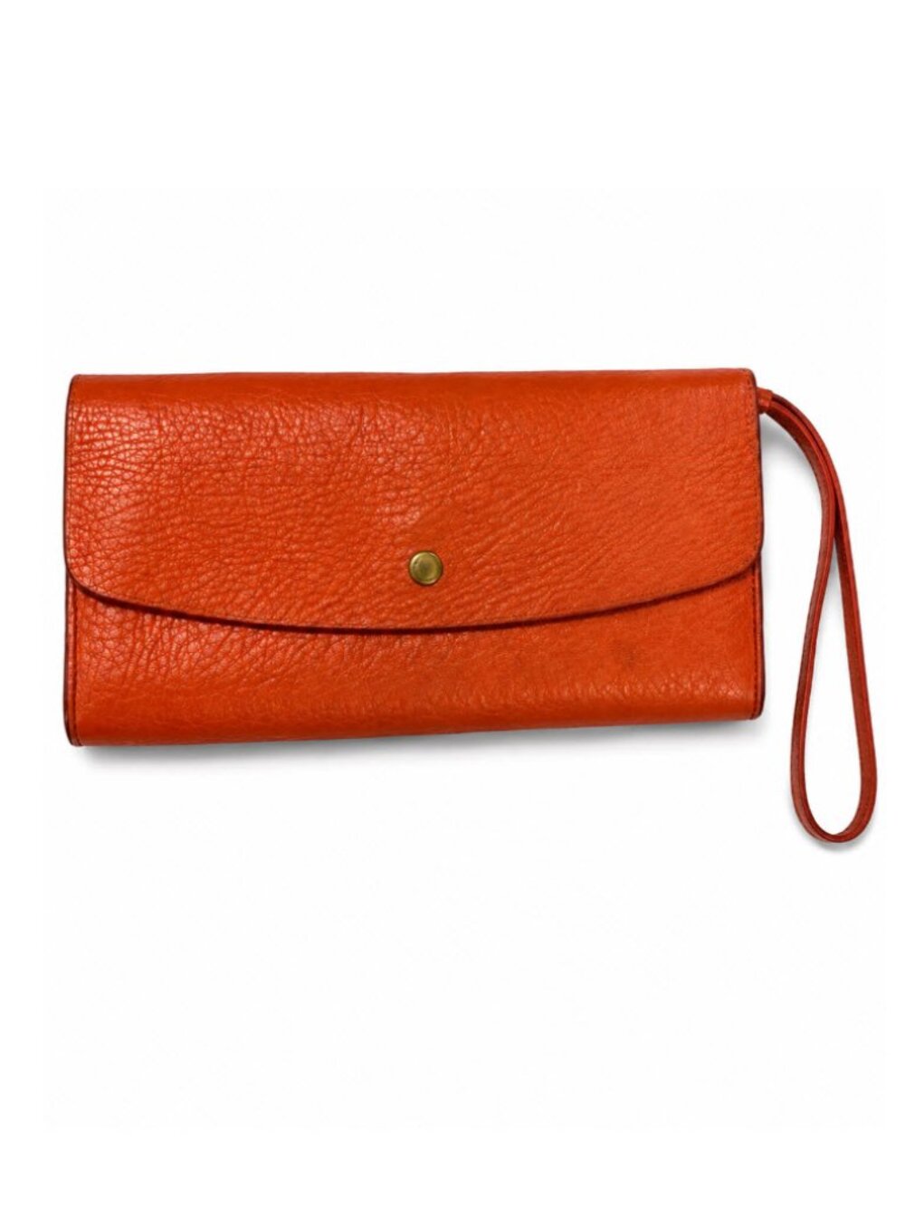 Fossil orange pebbled leather wallet